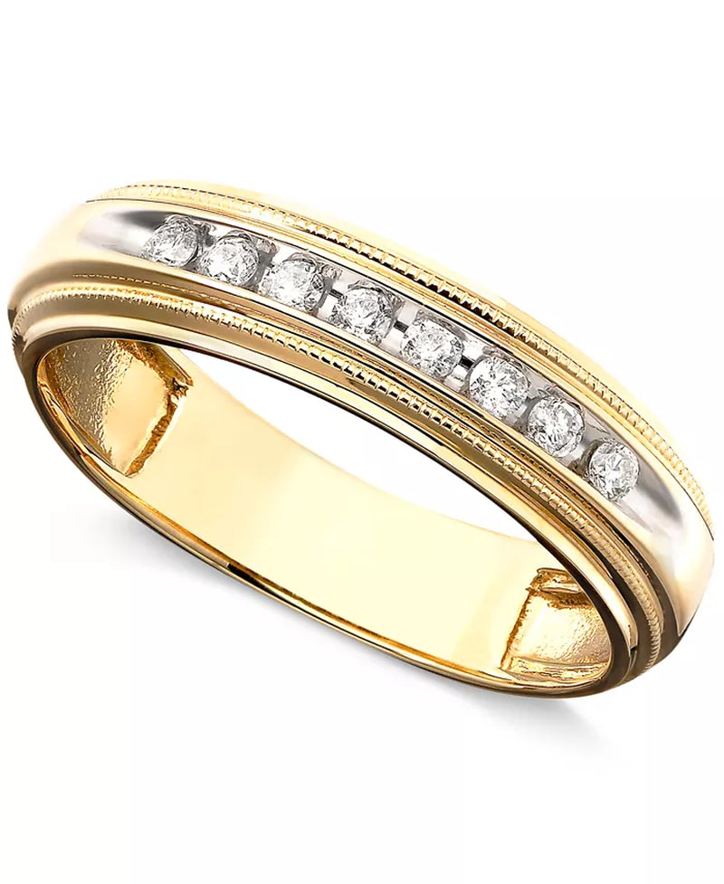Men'S Diamond Ring in Two-Tone 14K Gold ( 1/5 Ct. T.W.)