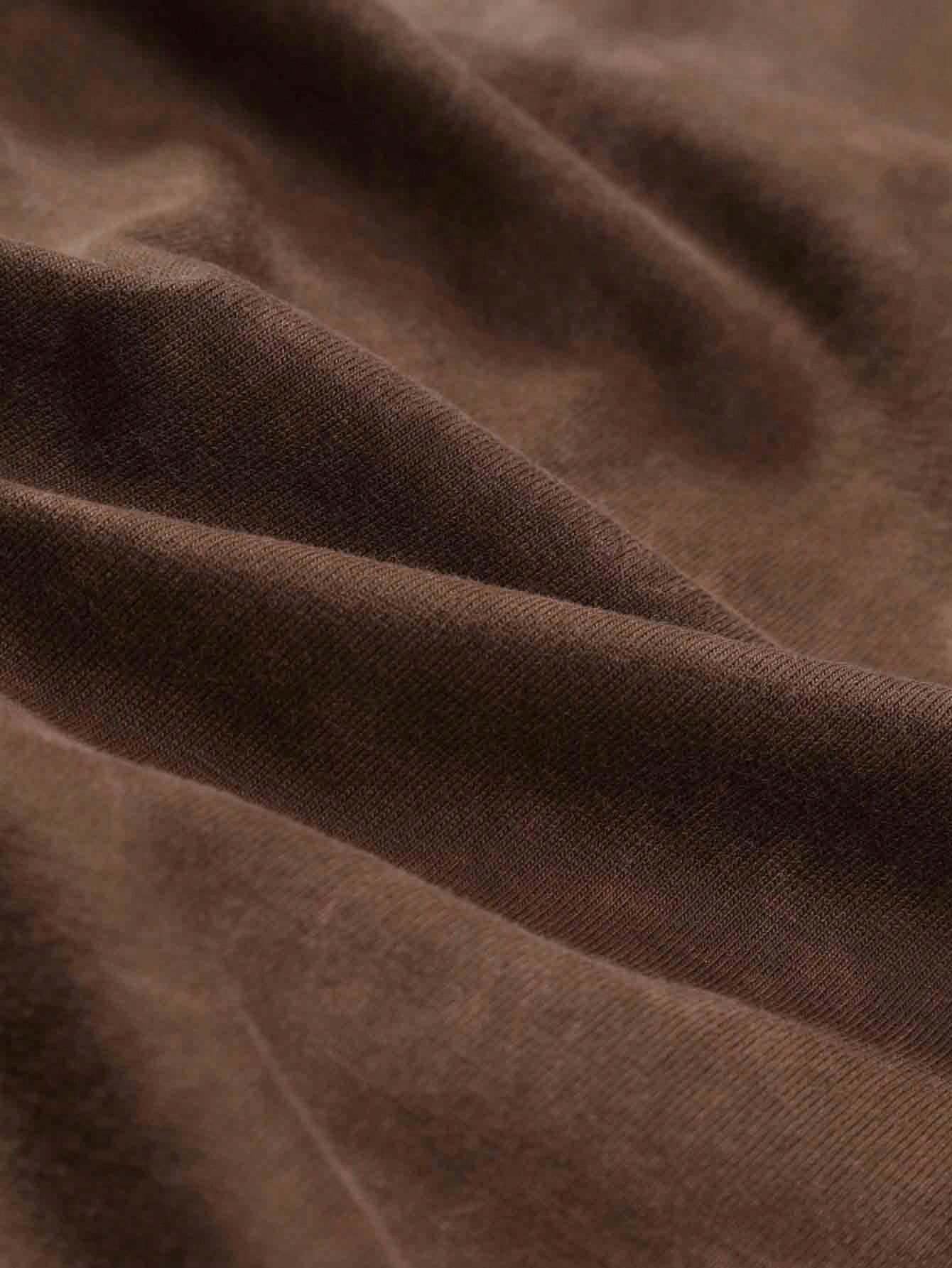 ROMWE MEN Street Life Men'S Flame Skull Print Vintage Washed Distressed T-Shirt, Summer