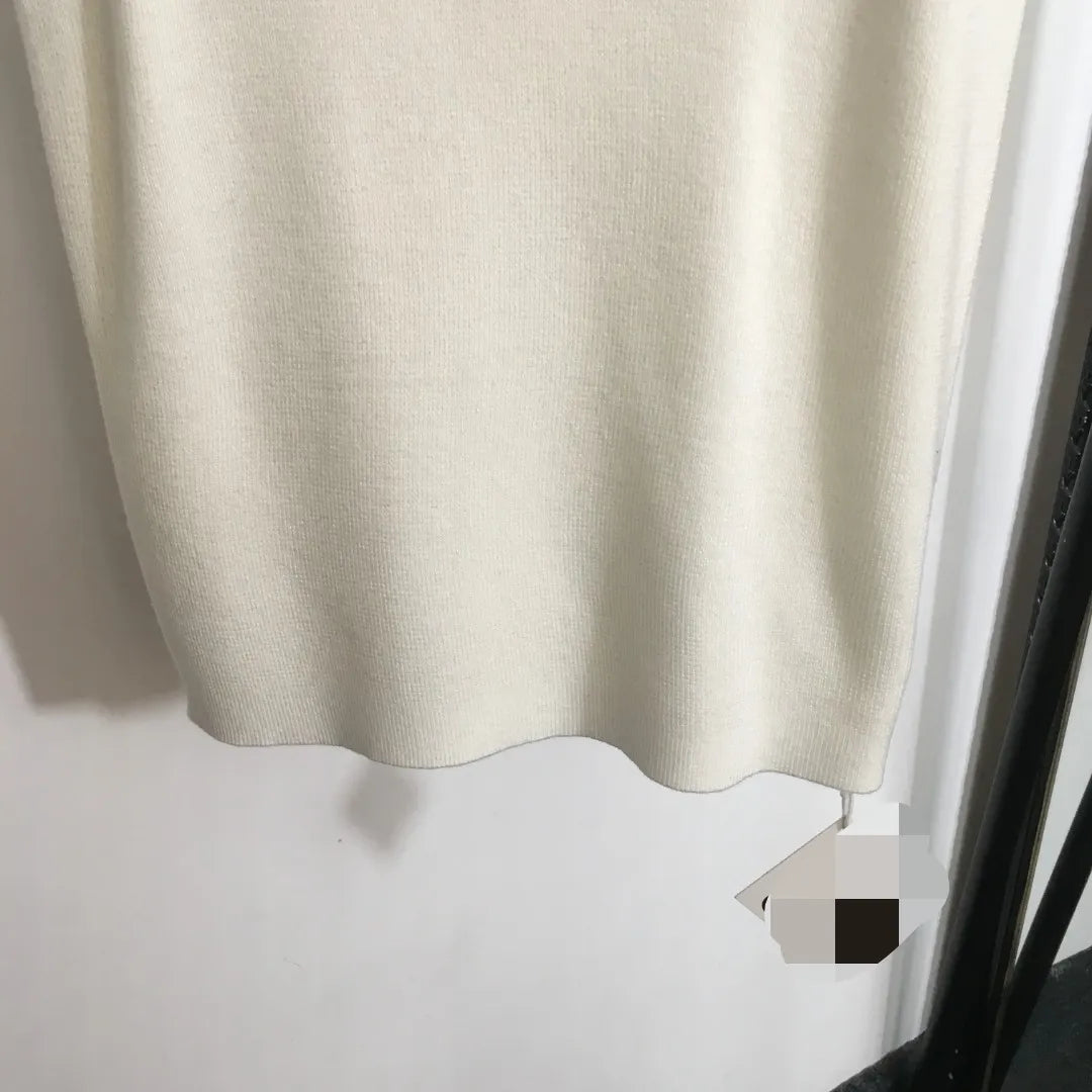 3018 L 2024 Milan Runway Autumn Sweater Sleeveless Crew Neck Pullover Black White Green Womens 20241447