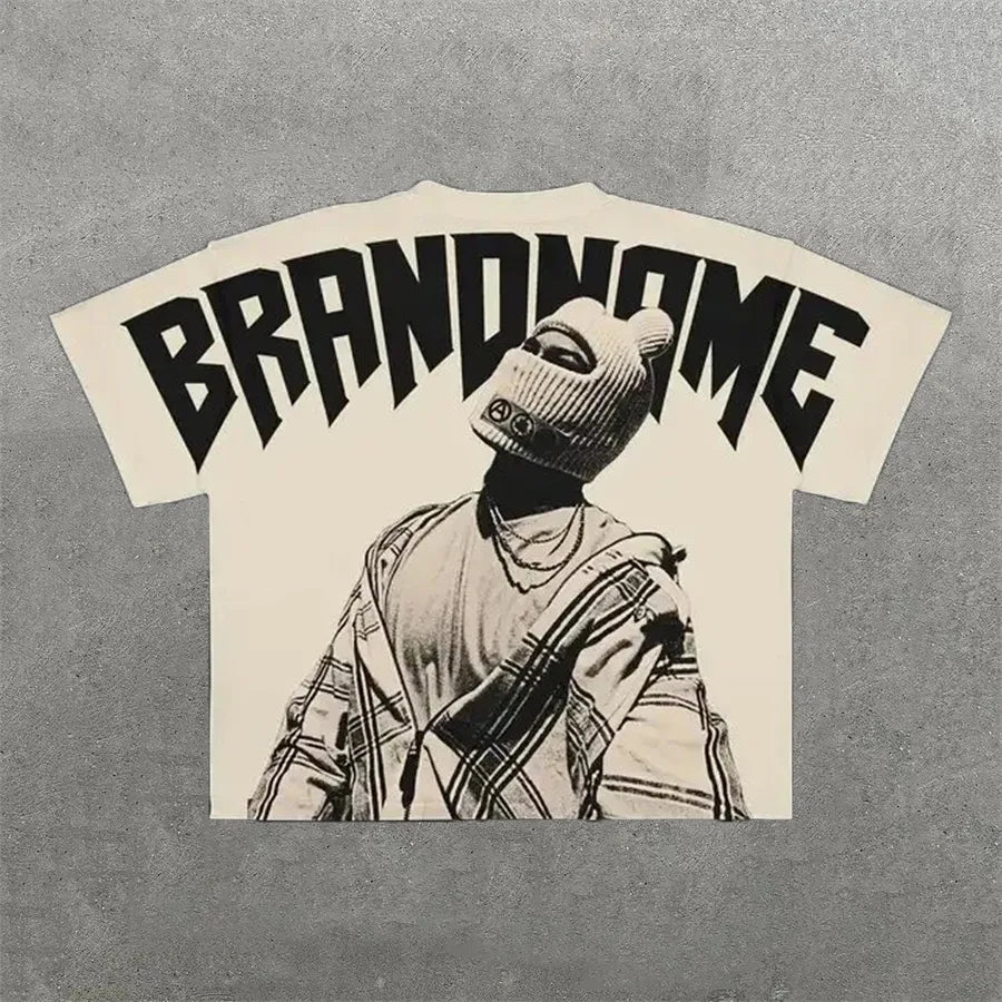 Men'S T Shirts Harajuku Shirt Men Hip Hop Gothic Graphic Print Oversized Cotton Tshirt Punk Short Sleeved Streetwear Casual Tops Tees