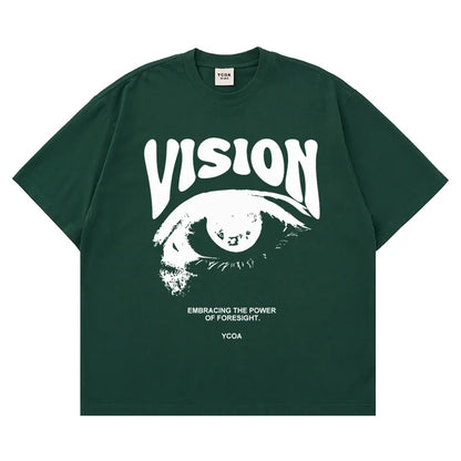 Men'S T-Shirt Oversized 100% Cotton Eye Graphic Korean Summer Y2K Tops Tees Streetwear Harajuku Short Sleeve Aesthetic Clothing