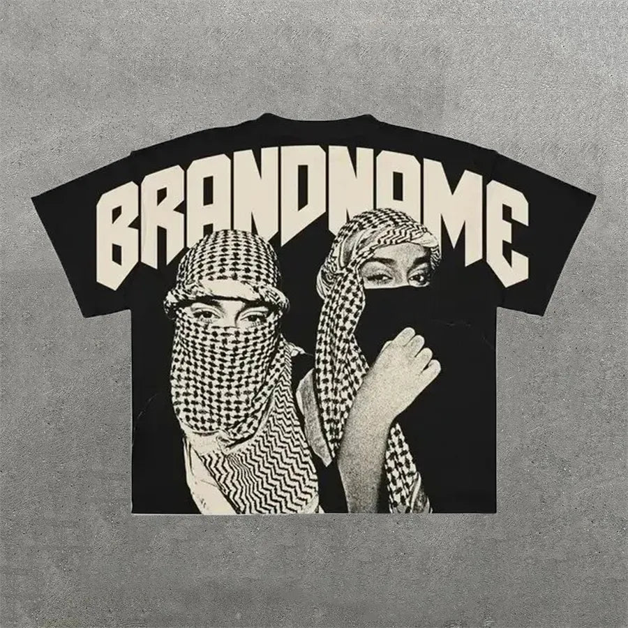 Men'S T Shirts Harajuku Shirt Men Hip Hop Gothic Graphic Print Oversized Cotton Tshirt Punk Short Sleeved Streetwear Casual Tops Tees