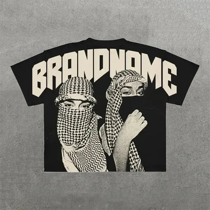 Men'S T Shirts Harajuku Shirt Men Hip Hop Gothic Graphic Print Oversized Cotton Tshirt Punk Short Sleeved Streetwear Casual Tops Tees