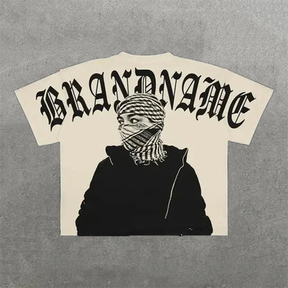 Men'S T Shirts Harajuku Shirt Men Hip Hop Gothic Graphic Print Oversized Cotton Tshirt Punk Short Sleeved Streetwear Casual Tops Tees