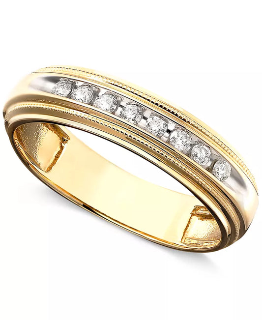 Men'S Diamond Ring in Two-Tone 14K Gold ( 1/5 Ct. T.W.)