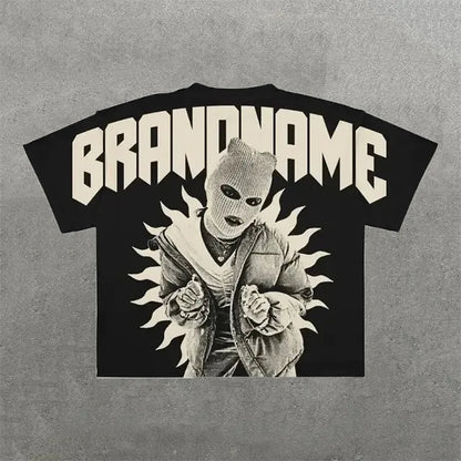 Men'S T Shirts Harajuku Shirt Men Hip Hop Gothic Graphic Print Oversized Cotton Tshirt Punk Short Sleeved Streetwear Casual Tops Tees