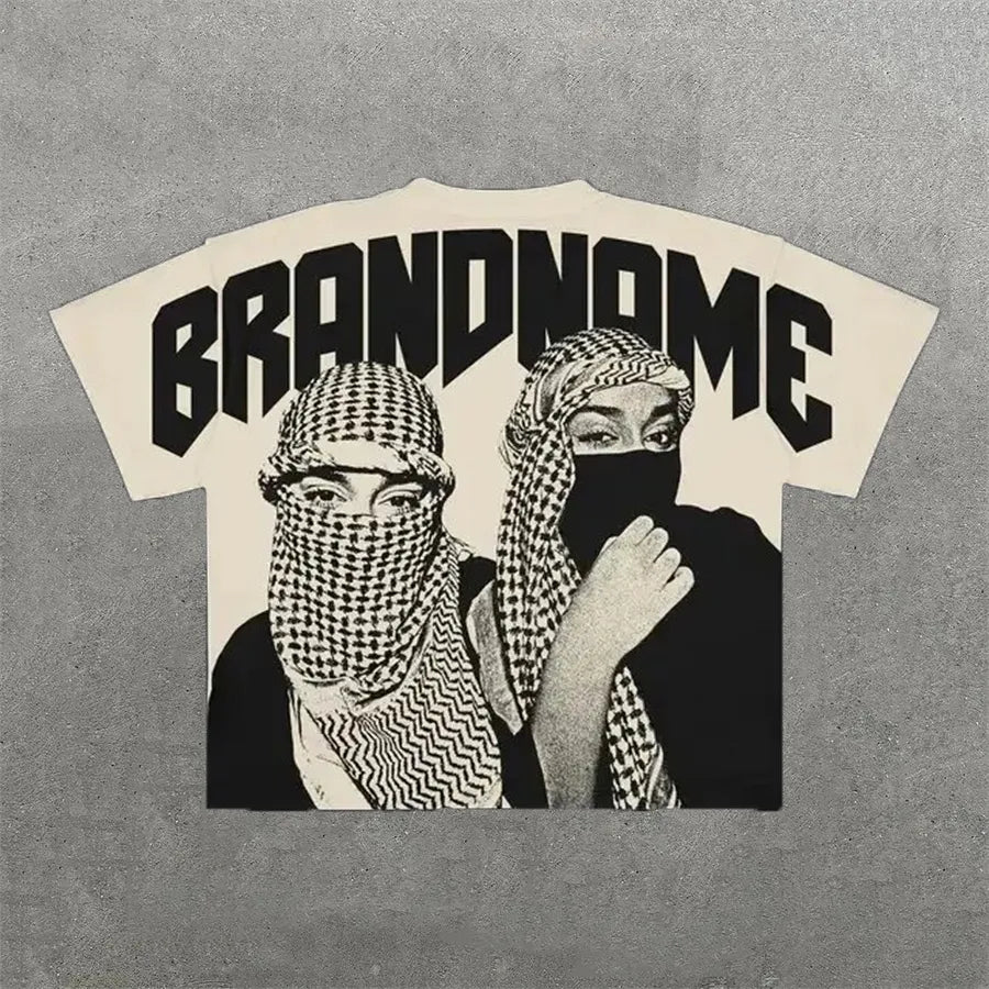 Men'S T Shirts Harajuku Shirt Men Hip Hop Gothic Graphic Print Oversized Cotton Tshirt Punk Short Sleeved Streetwear Casual Tops Tees