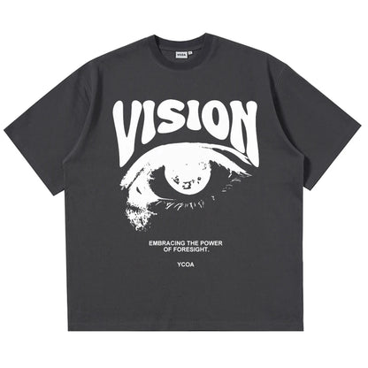 Men'S T-Shirt Oversized 100% Cotton Eye Graphic Korean Summer Y2K Tops Tees Streetwear Harajuku Short Sleeve Aesthetic Clothing