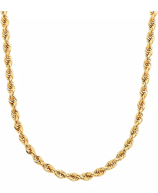 Men'S Glitter Rope 24" Chain Necklace (4.5Mm) in 14K Gold