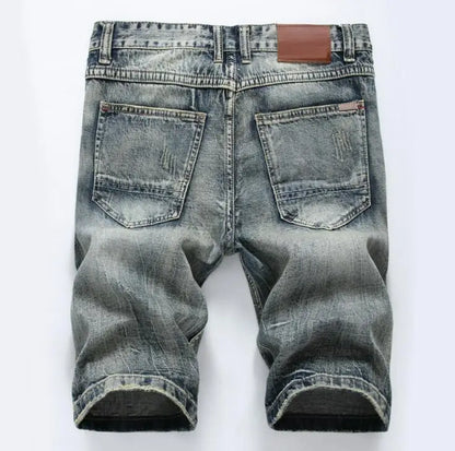 Men's Slim Fit Frayed Fashion Short Jeans Casual Jeans (28-42)