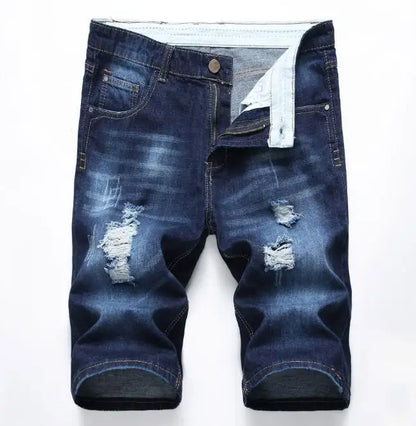 Men's Slim Fit Frayed Fashion Short Jeans Casual Jeans (28-42)