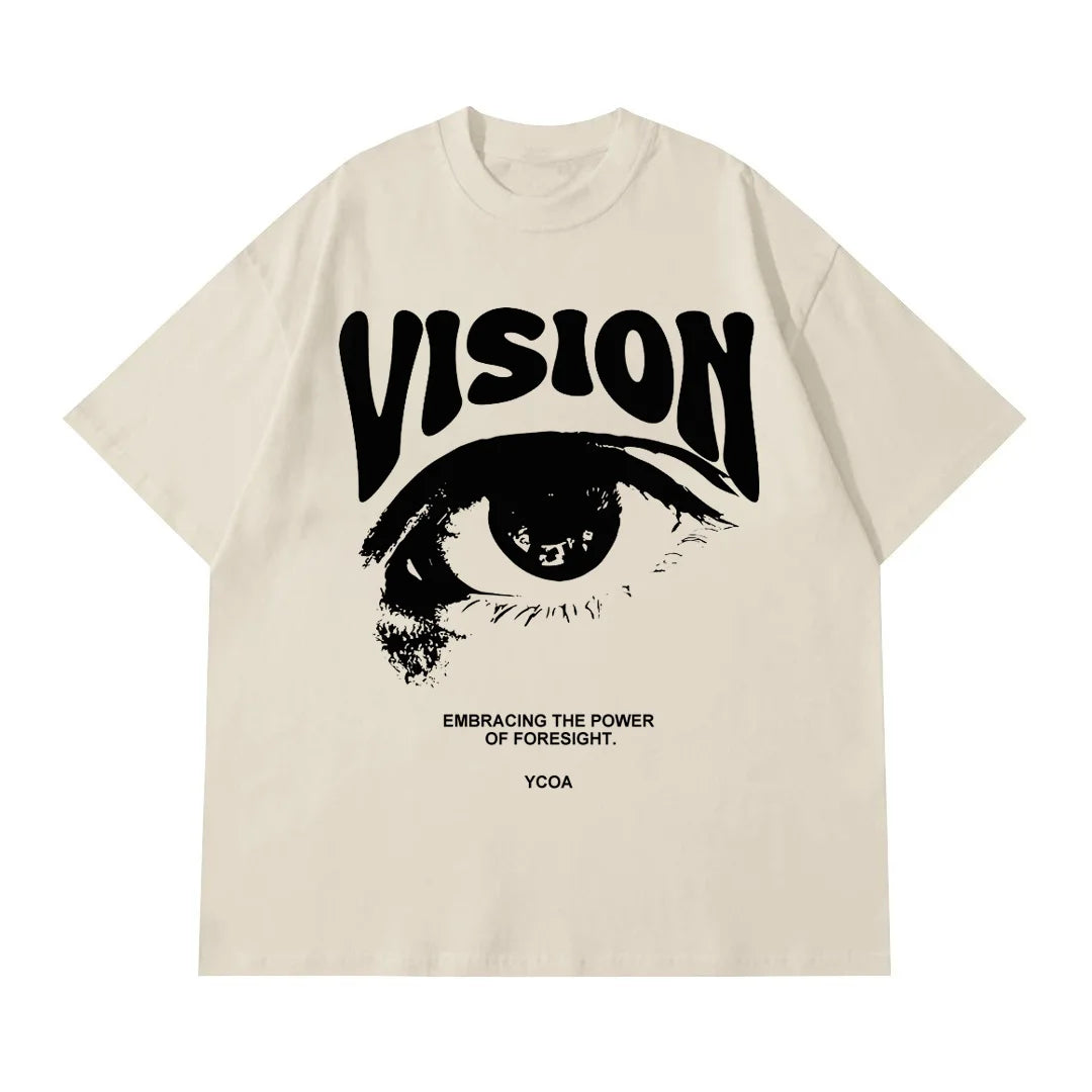 Men'S T-Shirt Oversized 100% Cotton Eye Graphic Korean Summer Y2K Tops Tees Streetwear Harajuku Short Sleeve Aesthetic Clothing